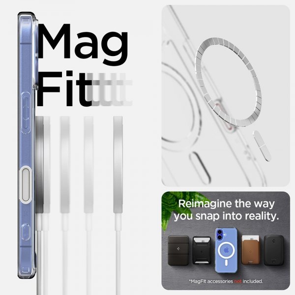Spigen iPhone 16 Skal Ultra Hybrid T MagFit Clear White