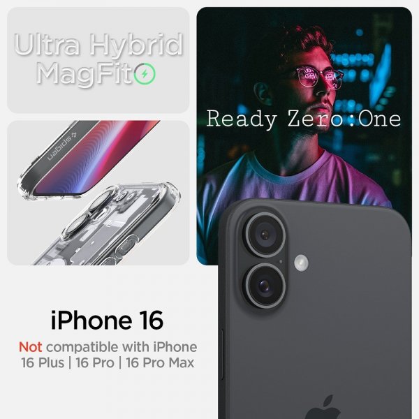 Spigen iPhone 16 Skal Ultra Hybrid Zero One MagFit Svart