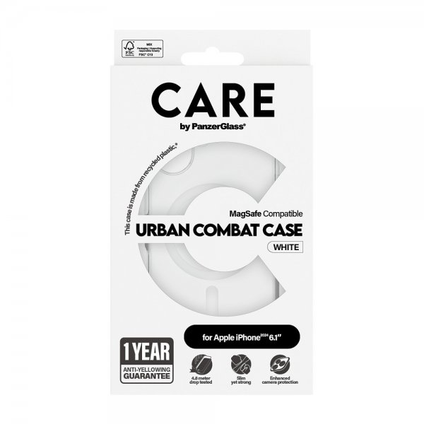 CARE by PanzerGlass iPhone 16 Skal Urban Combat MagSafe Vit