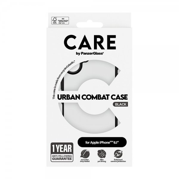CARE by PanzerGlass iPhone 16 Skal Urban Combat Svart
