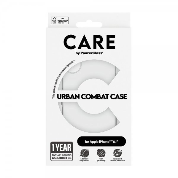 CARE by PanzerGlass iPhone 16 Skal Urban Combat Transparent