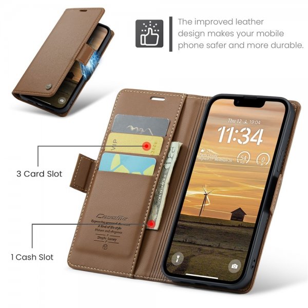 CaseMe iPhone 16e/17e Fodral 023 Series Brun