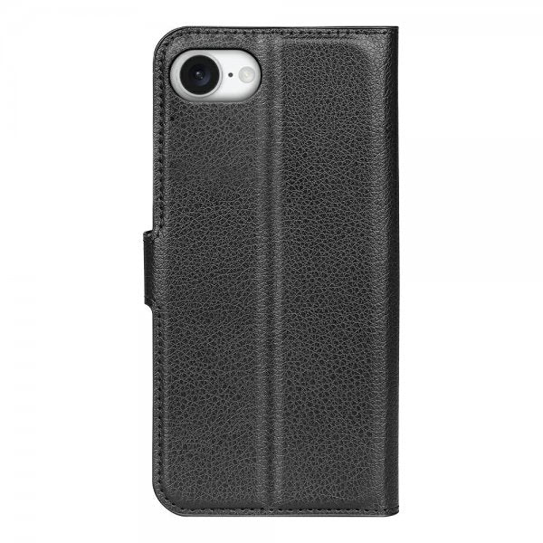 iPhone 16e/17e Fodral Litchi Svart