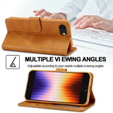 Lc.Imeeke iPhone 16e/17e Fodral med Kortfack Stativfunktion Ljusbrun