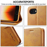 Lc.Imeeke iPhone 16e/17e Fodral med Kortfack Stativfunktion Ljusbrun