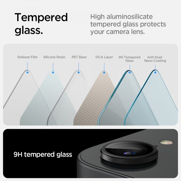 Spigen iPhone 16e/17e Kameraskydd GLAS.tR EZ Fit Optik Pro 2-pack