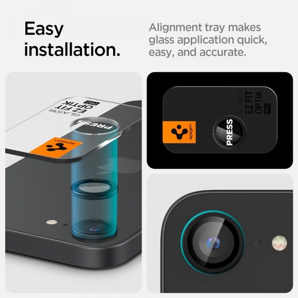 Spigen iPhone 16e/17e Kameraskydd GLAS.tR EZ Fit Optik Pro 2-pack