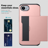iPhone 16e/17e Skal Card Slide Roseguld