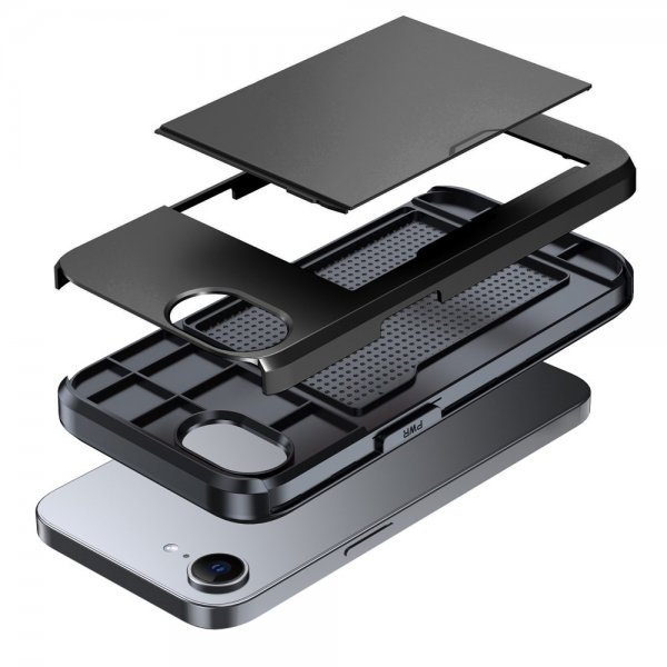 iPhone 16e/17e Skal Card Slide Svart