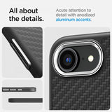 Spigen iPhone 16e/17e Skal Enzo Aramid MagFit Matte Black