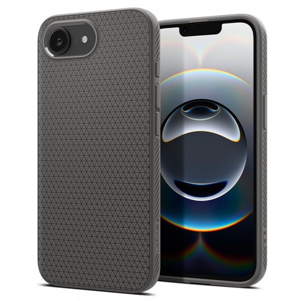 Spigen iPhone 16e/17e Skal Liquid Air Marble Gray