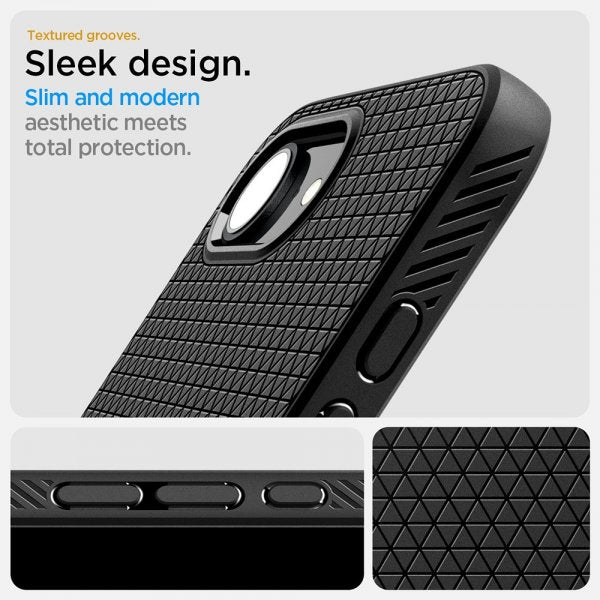 Spigen iPhone 16e/17e Skal Liquid Air Matte Black