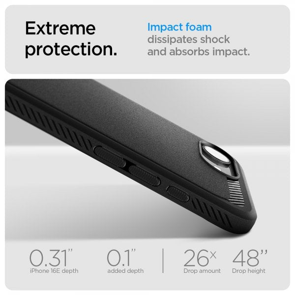 Spigen iPhone 16e/17e Skal Rugged Armor MagFit Matte Black