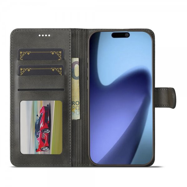 Lc.Imeeke iPhone Air Fodral med Kortfack Stativfunktion Grå