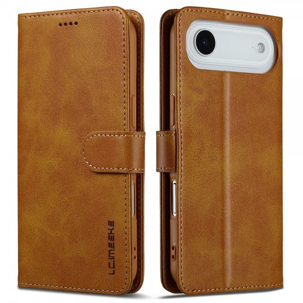 Lc.Imeeke iPhone Air Fodral med Kortfack Stativfunktion Ljusbrun