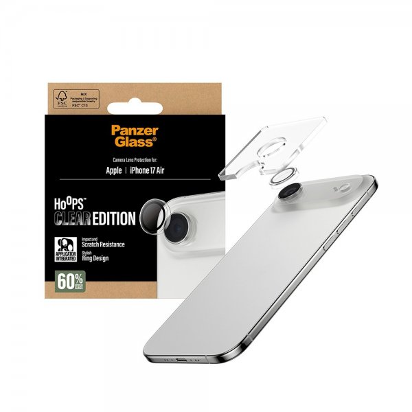 PanzerGlass iPhone Air Kameraskydd Hoops Transparent