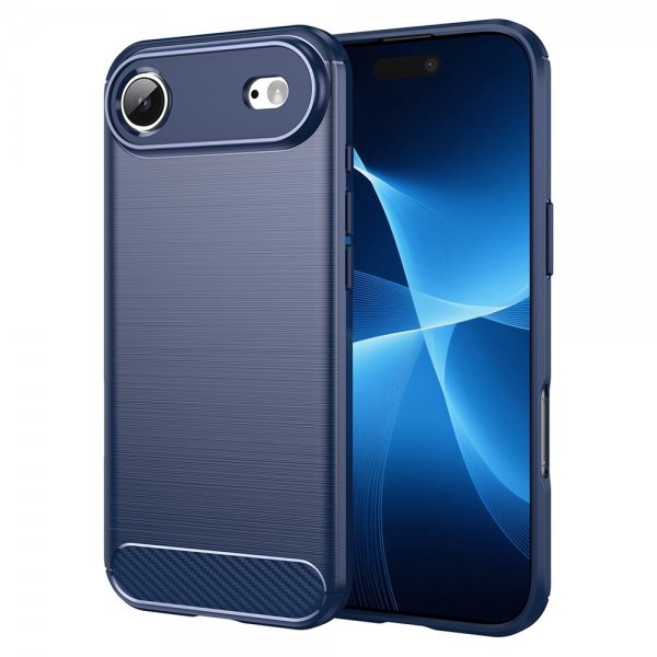 iPhone Air Skal Borstad Kolfibertextur Blå