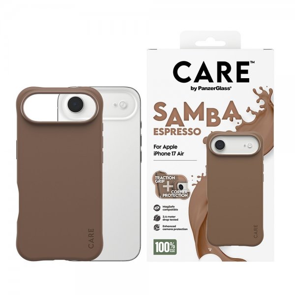 CARE by PanzerGlass iPhone Air Skal Samba MagSafe Espresso
