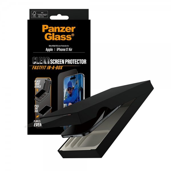 PanzerGlass iPhone Air Skärmskydd Ultra-Wide Fit Clear Fastfit