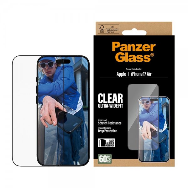 PanzerGlass iPhone Air Skärmskydd Ultra-Wide Fit EasyAligner