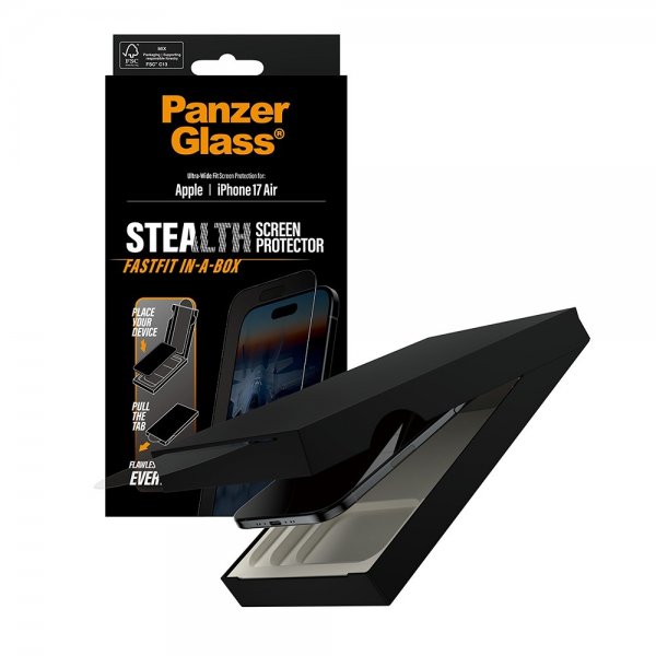 PanzerGlass iPhone Air Skärmskydd Ultra-Wide Fit Stealth Fastfit