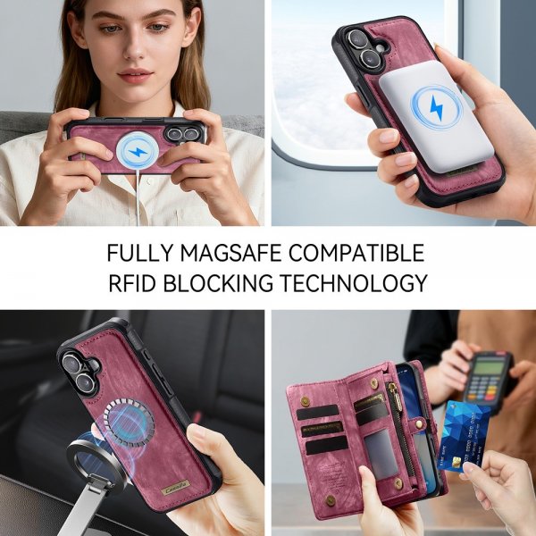 CaseMe iPhone 17 Fodral 008 Series Löstagbart Skal Röd
