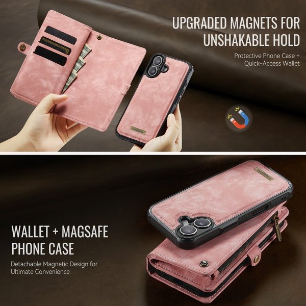 CaseMe iPhone 17 Fodral 008 Series Löstagbart Skal Rosa