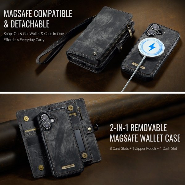 CaseMe iPhone 17 Fodral 008 Series Löstagbart Skal Svart
