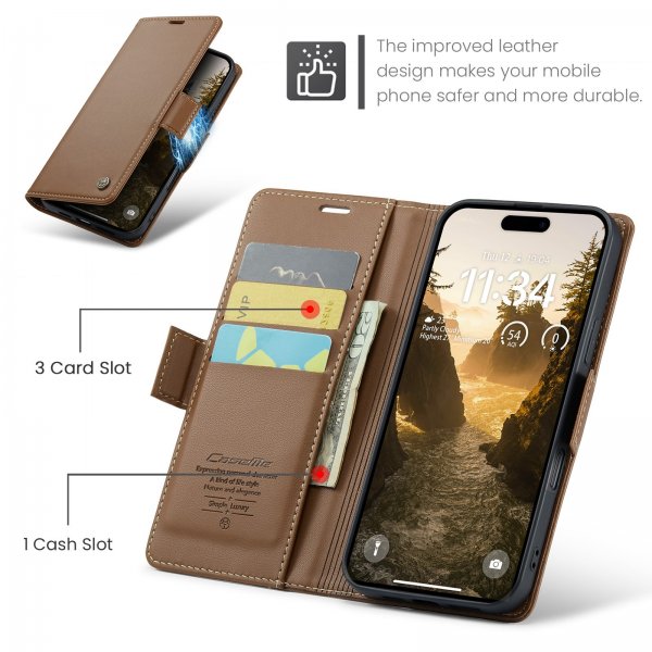 CaseMe iPhone 17 Fodral 023 Series Brun
