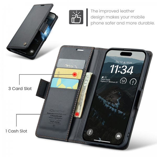 CaseMe iPhone 17 Fodral 023 Series Svart