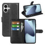 iPhone 17 Fodral Litchi Svart