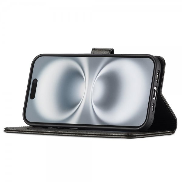 Lc.Imeeke iPhone 17 Fodral med Kortfack Stativfunktion Svart