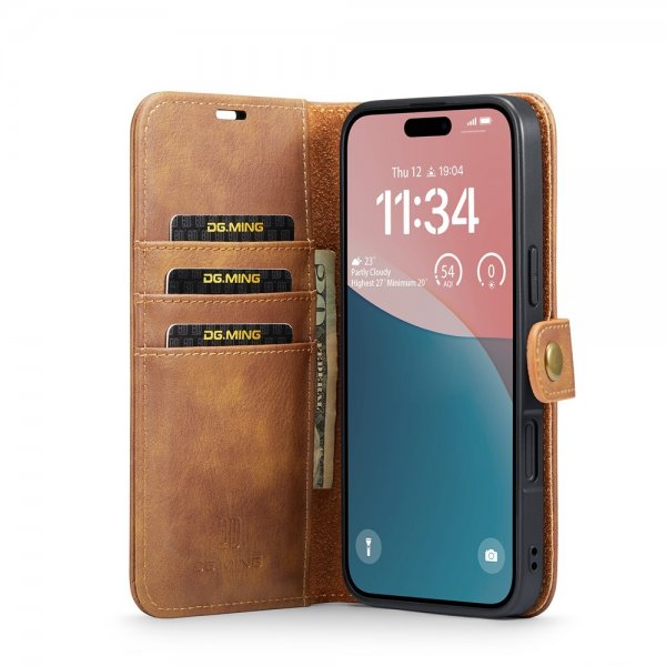 Dg.Ming iPhone 17 Fodral med Löstagbart Skal Brun