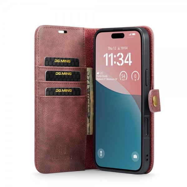 Dg.Ming iPhone 17 Fodral med Löstagbart Skal Röd