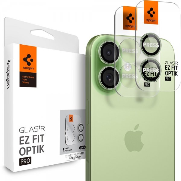 Spigen iPhone 17 Kameraskydd GLAS.tR EZ Fit Optik Pro 2-pack Grön