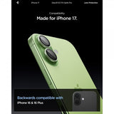 Spigen iPhone 17 Kameraskydd GLAS.tR EZ Fit Optik Pro 2-pack Grön