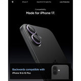 Spigen iPhone 17 Kameraskydd GLAS.tR EZ Fit Optik Pro 2-pack Lila