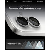 Spigen iPhone 17 Kameraskydd GLAS.tR EZ Fit Optik Pro 2-pack Silver