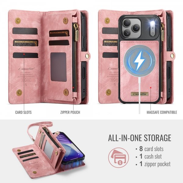 CaseMe iPhone 17 Pro Fodral 008 Series Löstagbart Skal Rosa