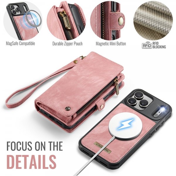 CaseMe iPhone 17 Pro Fodral 008 Series Löstagbart Skal Rosa