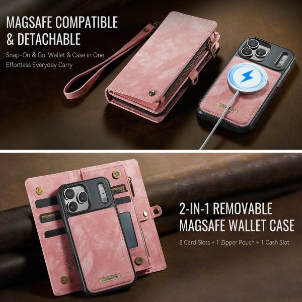 CaseMe iPhone 17 Pro Fodral 008 Series Löstagbart Skal Rosa