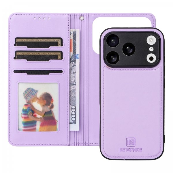 Betopnice iPhone 17 Pro Fodral med Löstagbart Skal 005 Lila
