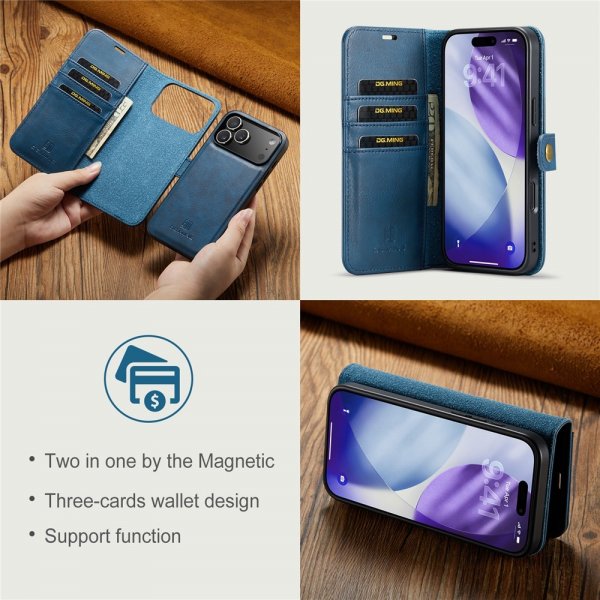 Dg.Ming iPhone 17 Pro Fodral med Löstagbart Skal Blå