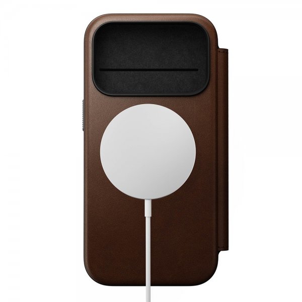 Nomad iPhone 17 Pro Fodral Modern Leather Folio Brun