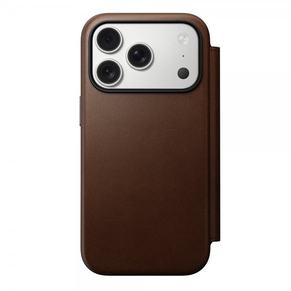 Nomad iPhone 17 Pro Fodral Modern Leather Folio Brun
