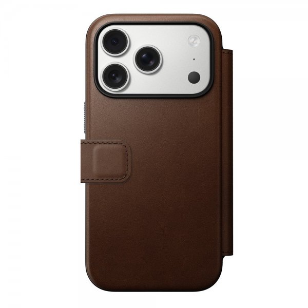 Nomad iPhone 17 Pro Fodral Modern Leather Folio Brun