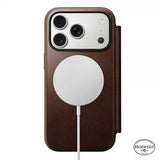 Nomad iPhone 17 Pro Fodral Modern Leather Folio Horween Rustic Brown