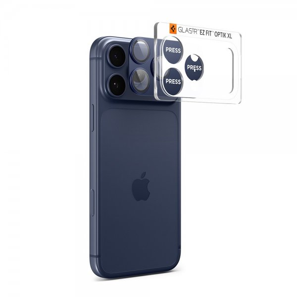 Spigen iPhone 17 Pro Kameraskydd Glas.tR EZ Fit Optik Pro XL Blå