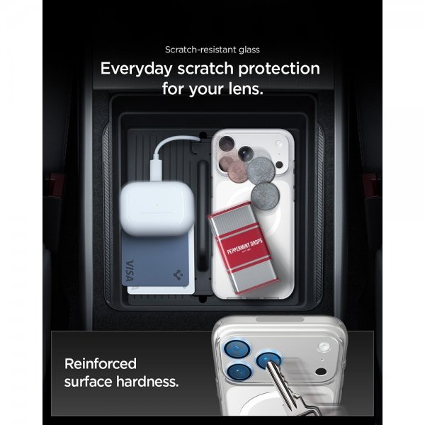 Spigen iPhone 17 Pro Kameraskydd Glas.tR EZ Fit Optik Pro XL Silver