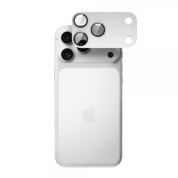 Spigen iPhone 17 Pro Kameraskydd Glas.tR EZ Fit Optik Pro XL Silver